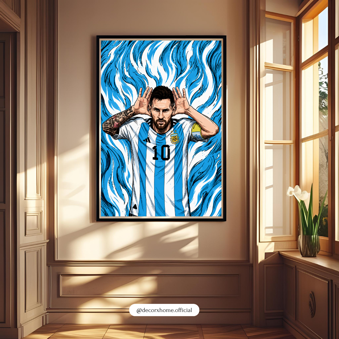 Lionel Messi Argentina Football Wall Art – Iconic #10 Sports Poster