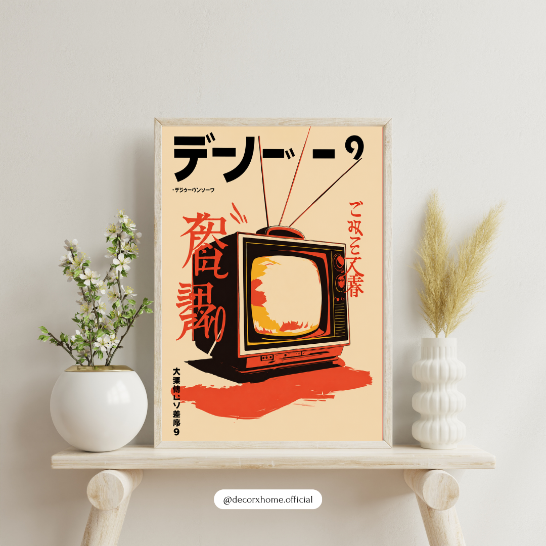 Retro Japanese Television Poster | Vintage Tech & Japanese Pop Art Wall Decor by DecorxHome