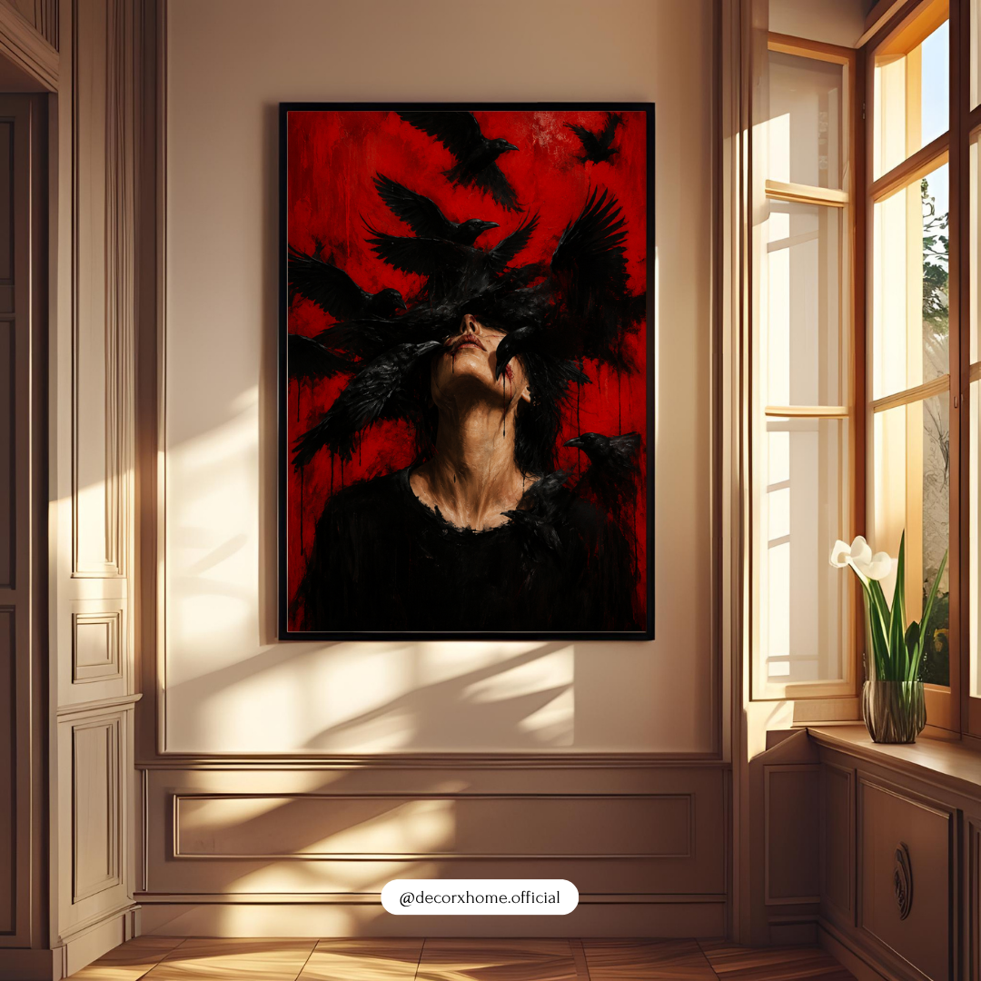 Crimson Ravens – Dark Gothic Surreal Wall Art Poster | DecorxHome