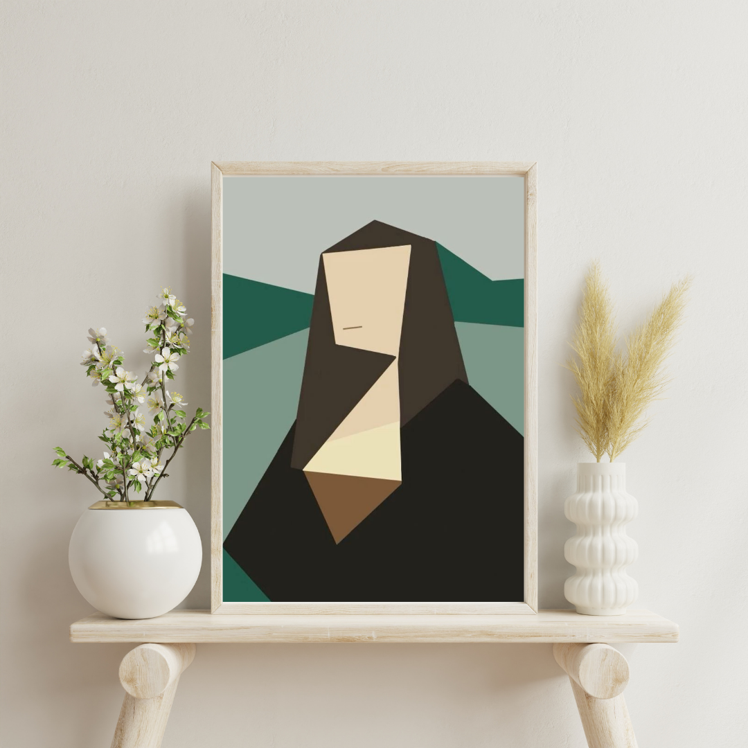 Abstract Mona – Modern Geometric Portrait Framed Poster | Decorxhome