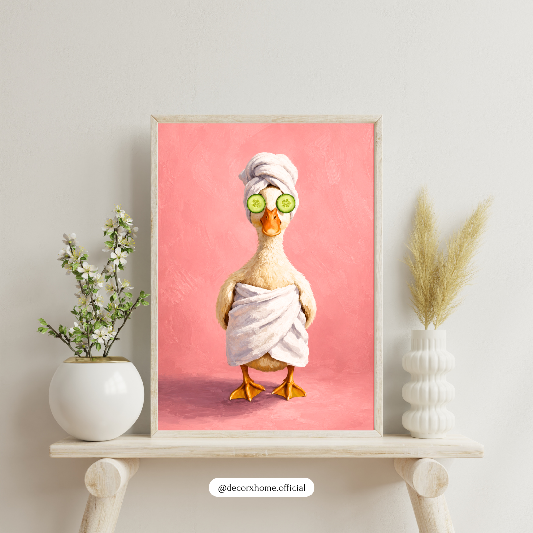 Spa Duck Wall Poster | Relax & Unwind Animal Art by DecorxHome