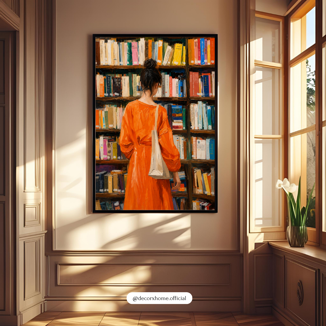 Lost in Books – Cozy Library Aesthetic Wall Art Poster | DecorxHome