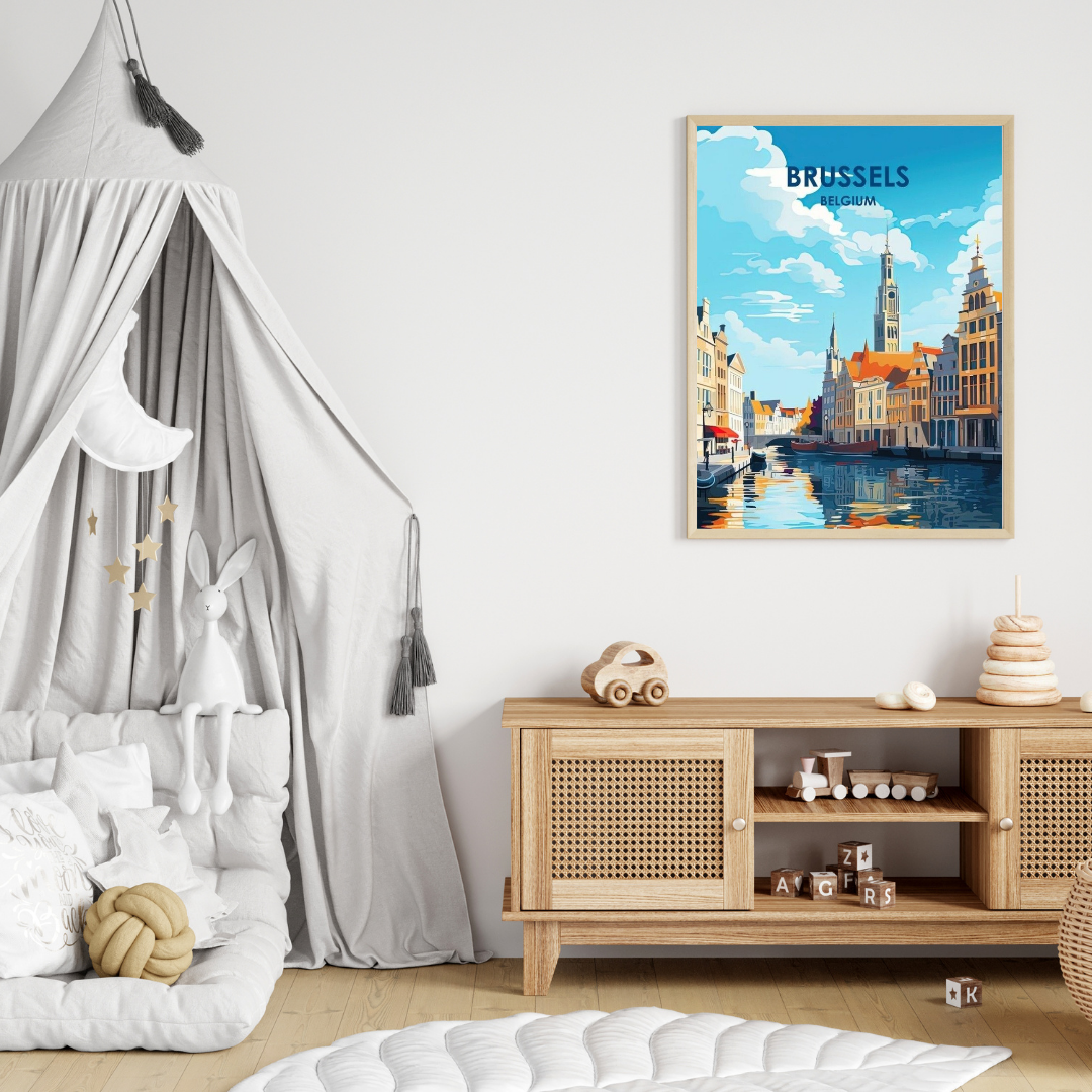 Brussels Travel Wall Art Print – Framed Poster for Living Room, Bedroom & Office Décor