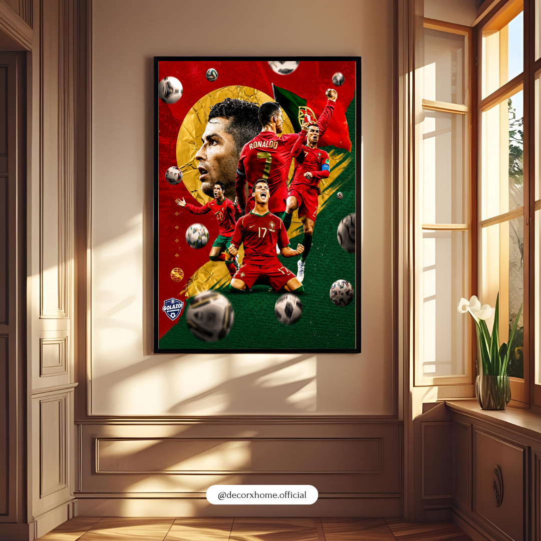 Cristiano Ronaldo Football Wall Art – CR7 Portugal Soccer Poster