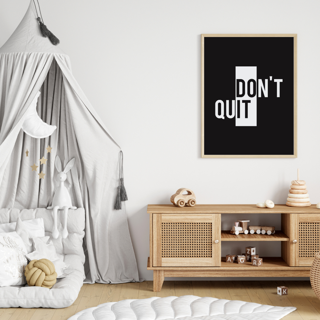 Motivational Wall Poster – Don’t Quit Modern Typography
