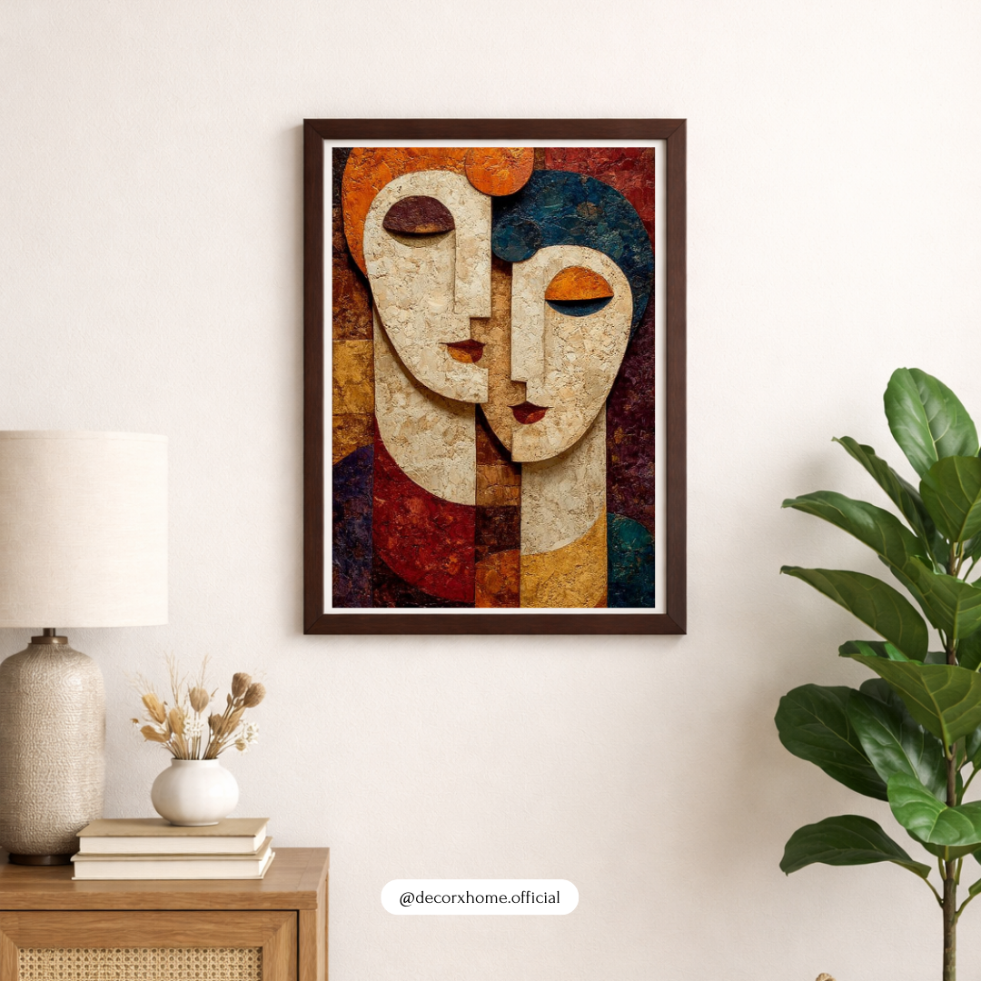 Abstract Couple Portrait Wall Art Poster – Modern Artistic Home Décor by Decorxhome