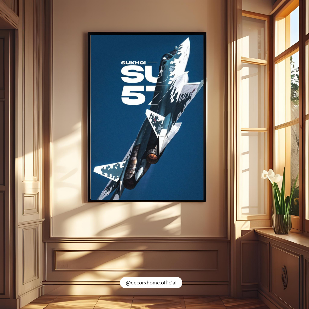 Sukhoi SU-57 Stealth Fighter Jet – Premium Aviation Wall Poster