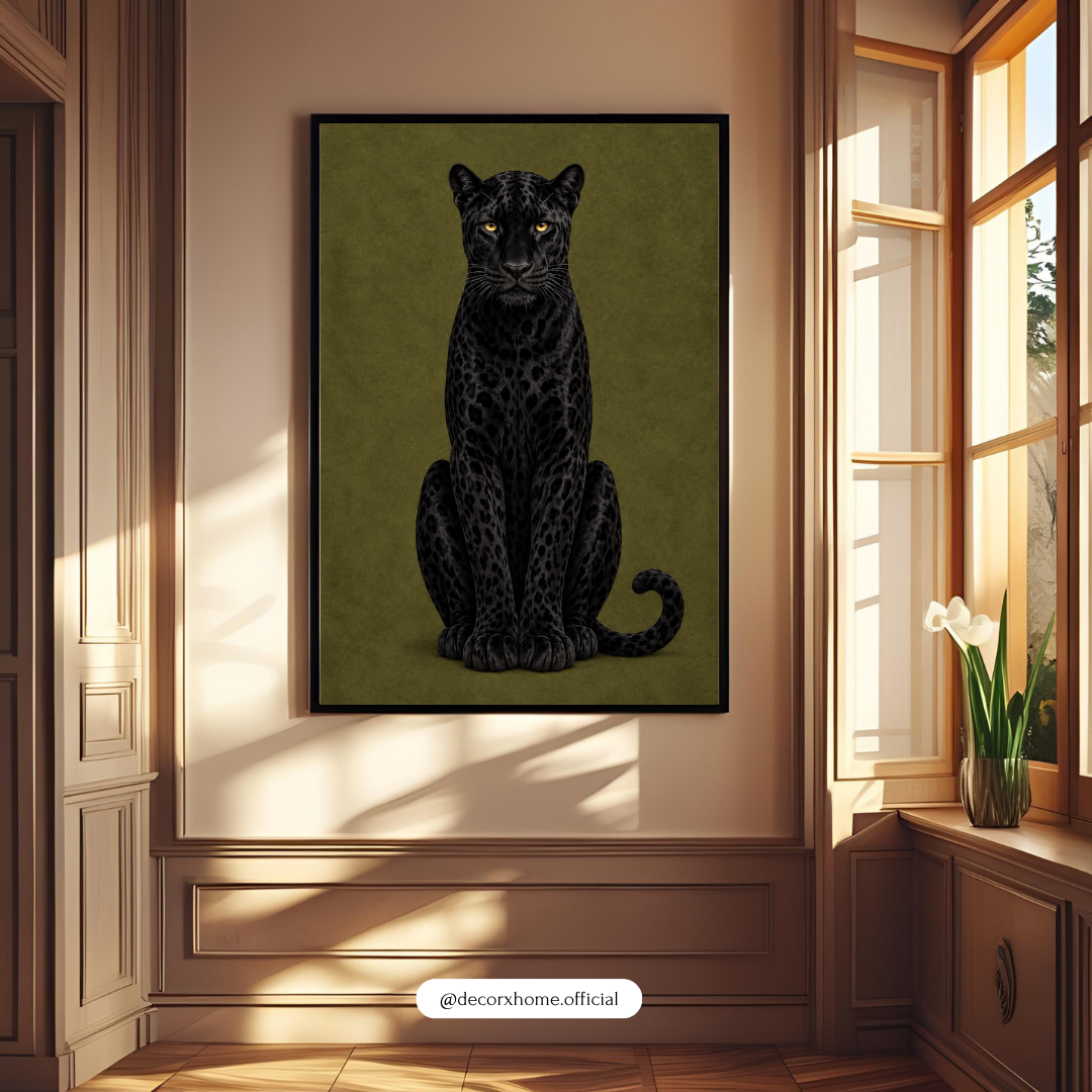 Black Panther Wall Art | Black Panther Animal Poster | Luxury Wildlife Artwork | Modern Nature Wall Décor| decorxhome