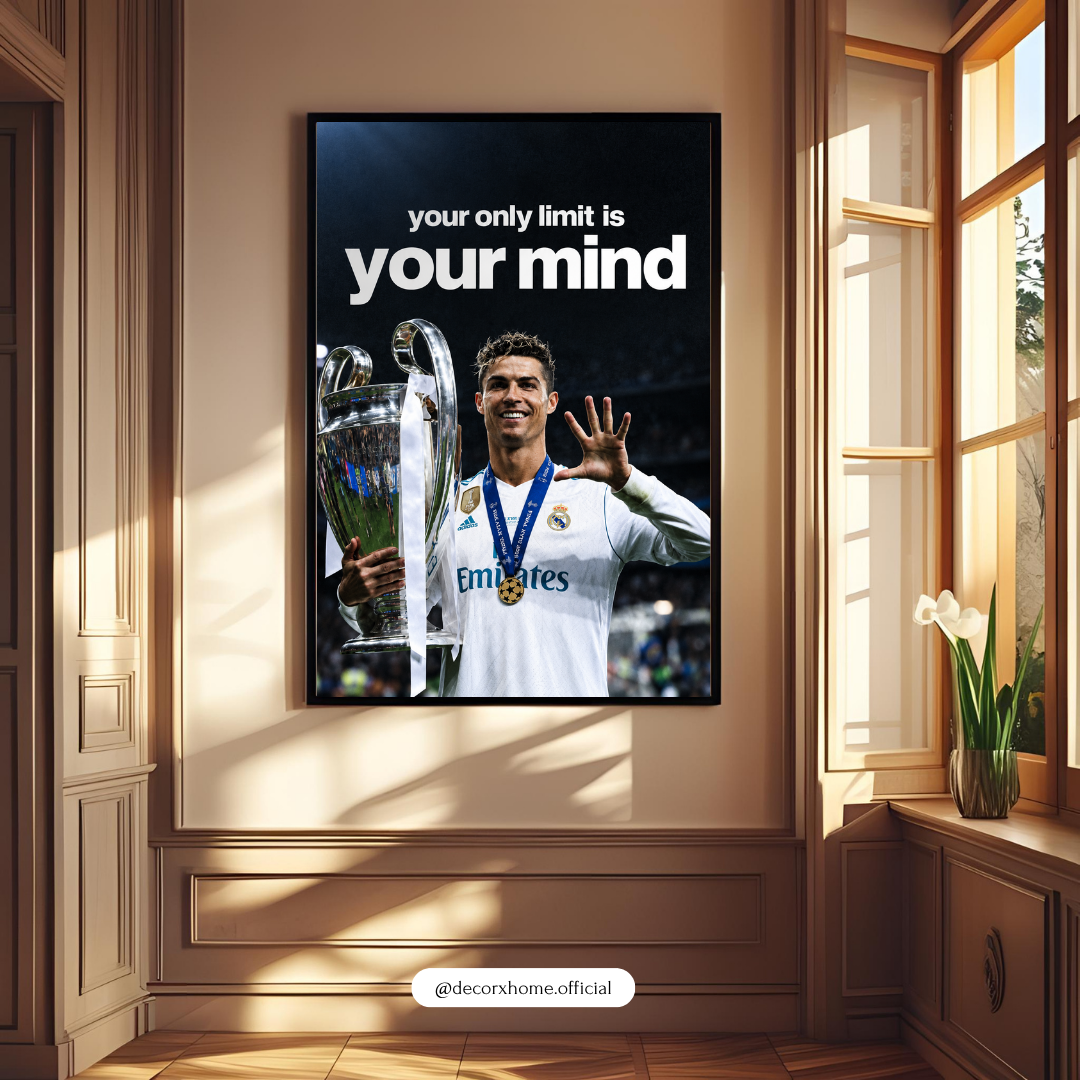 Cristiano Ronaldo “Your Only Limit Is Your Mind” Football Motivation Wall Poster | Decorexhome