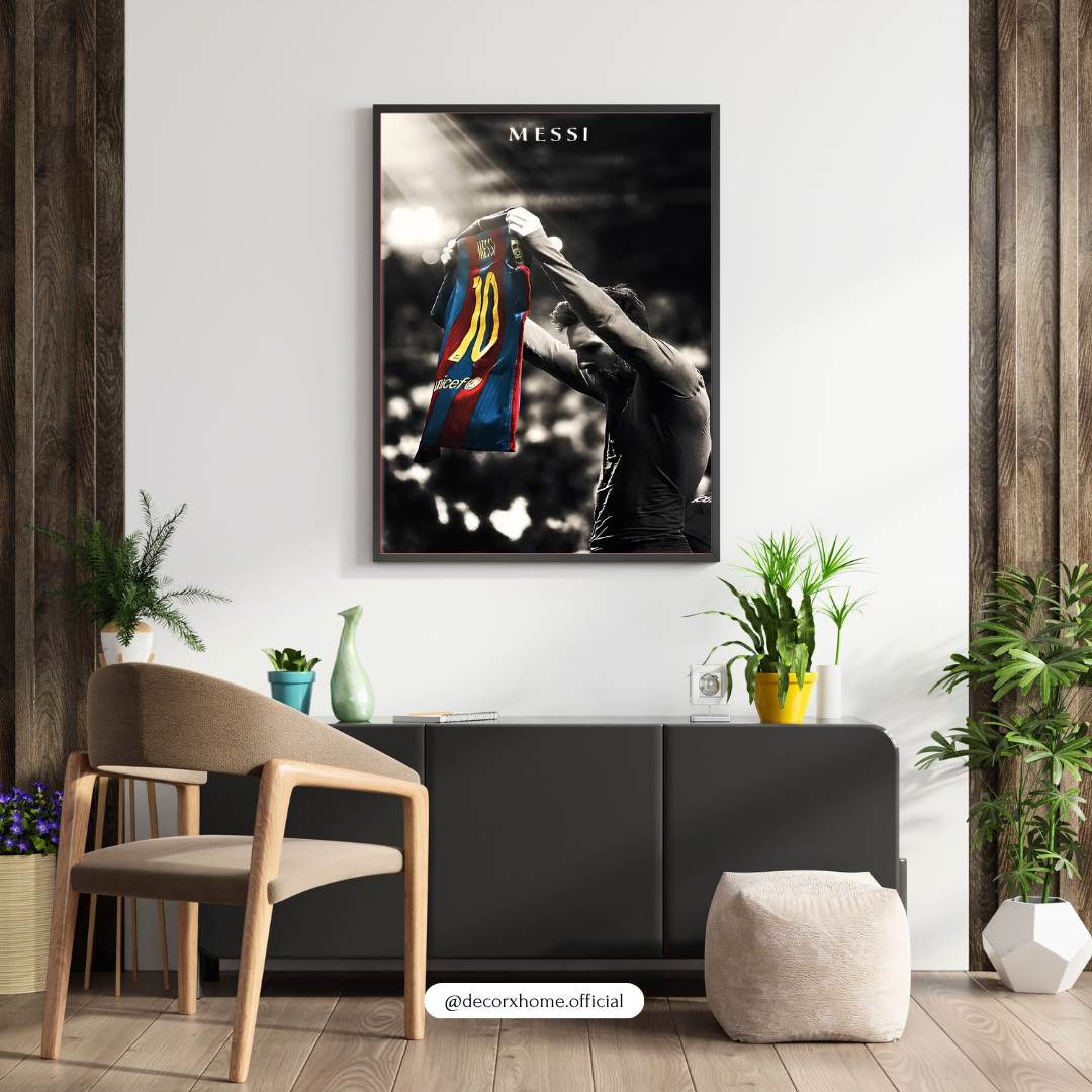 Messi Iconic Jersey Celebration Poster | Football Legend Wall Art | Decorxhome