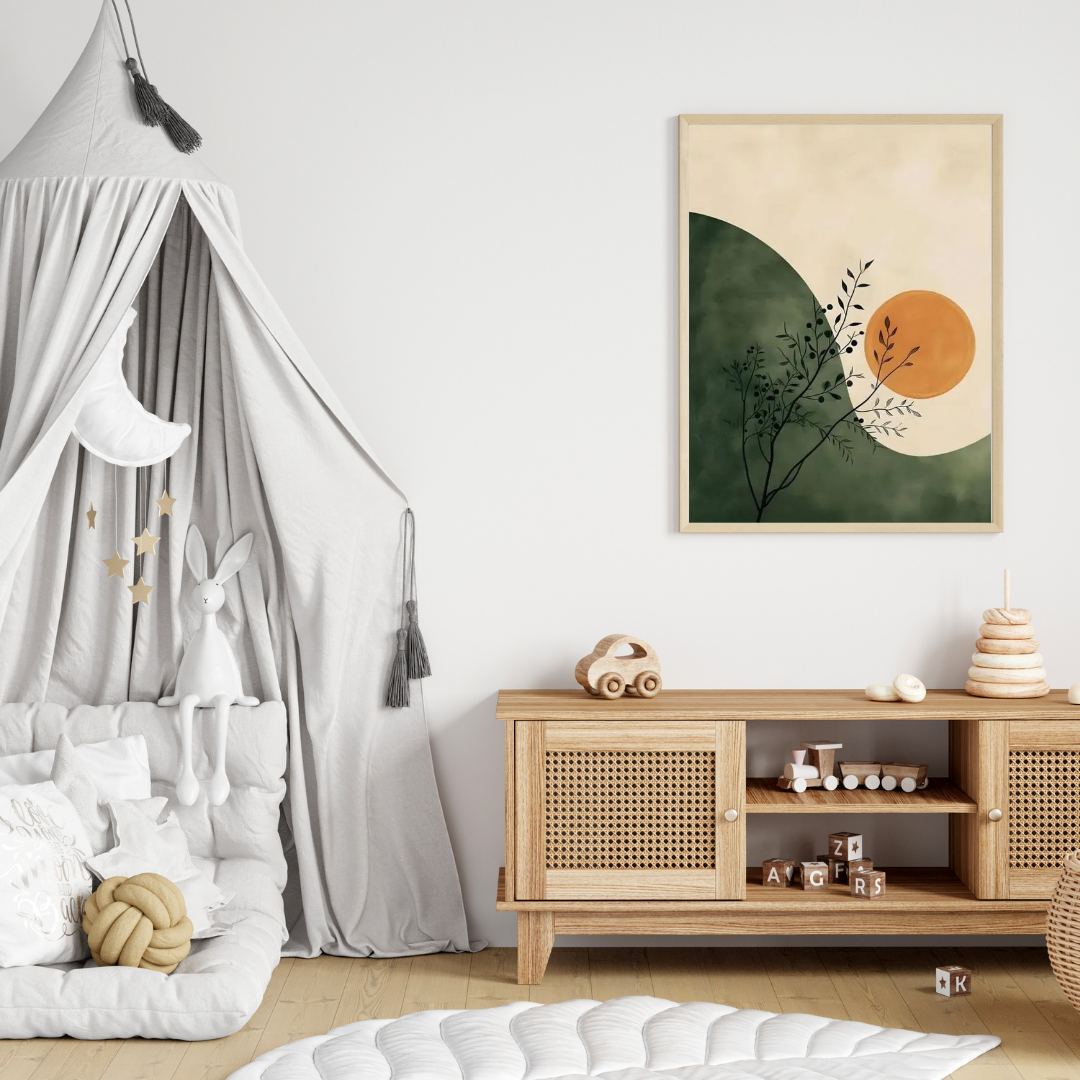 Boho Botanical Balance – Framed Wall Art Print for Living Room, Bedroom &amp; Office Decor