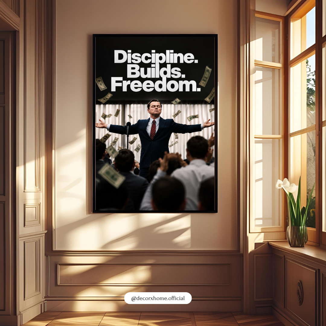 Discipline Builds Freedom – Motivational Money & Success Poster | Decorexhome