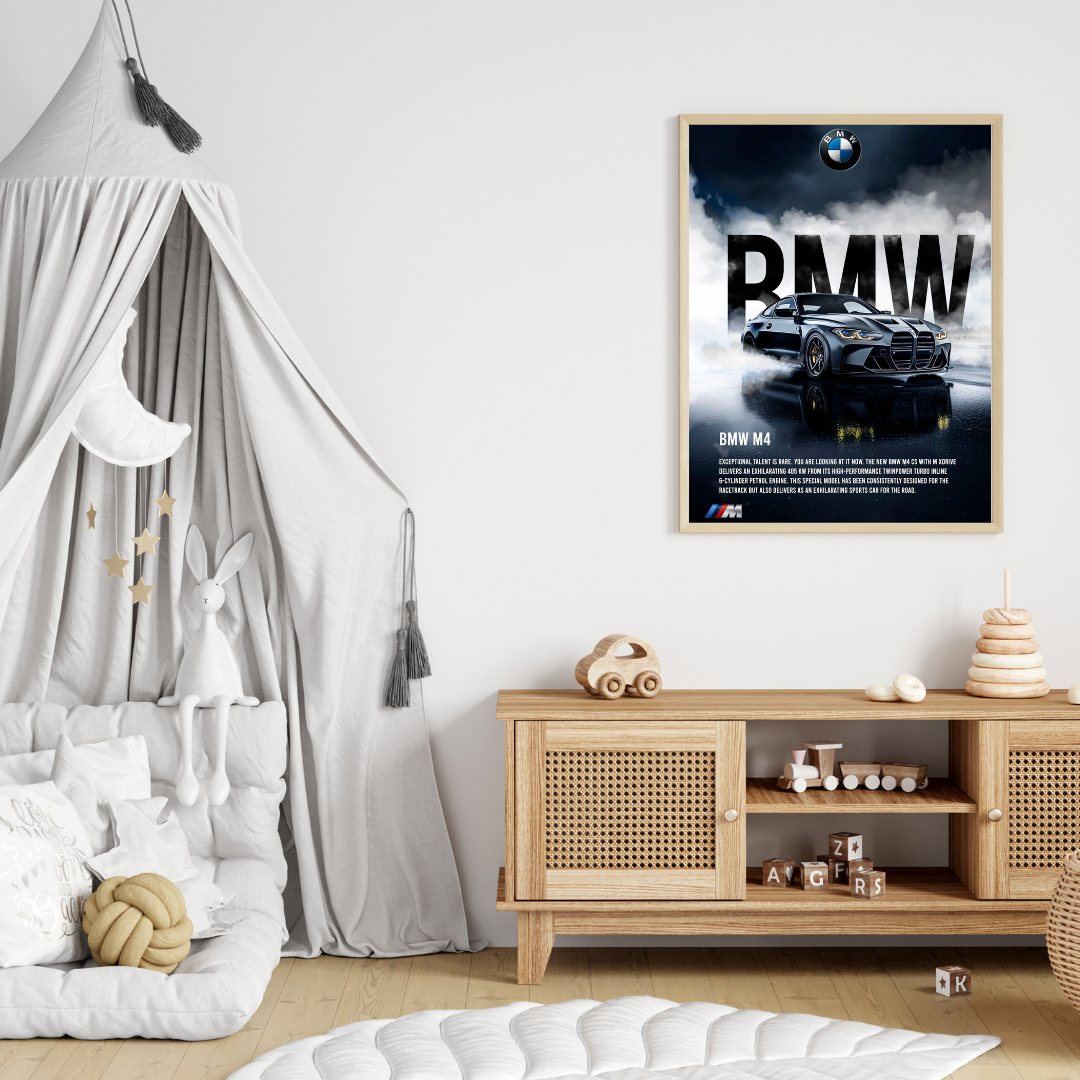 BMW M4 Modern Wall Art Print – For Car Enthusiasts & Speed Lovers