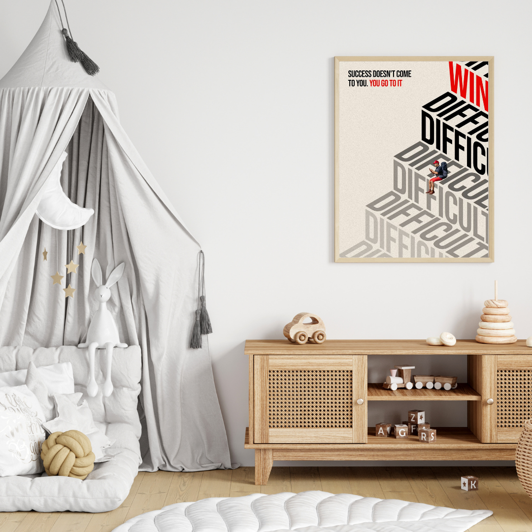 Success Motivation Wall Poster – Minimalist Home & Office Decor