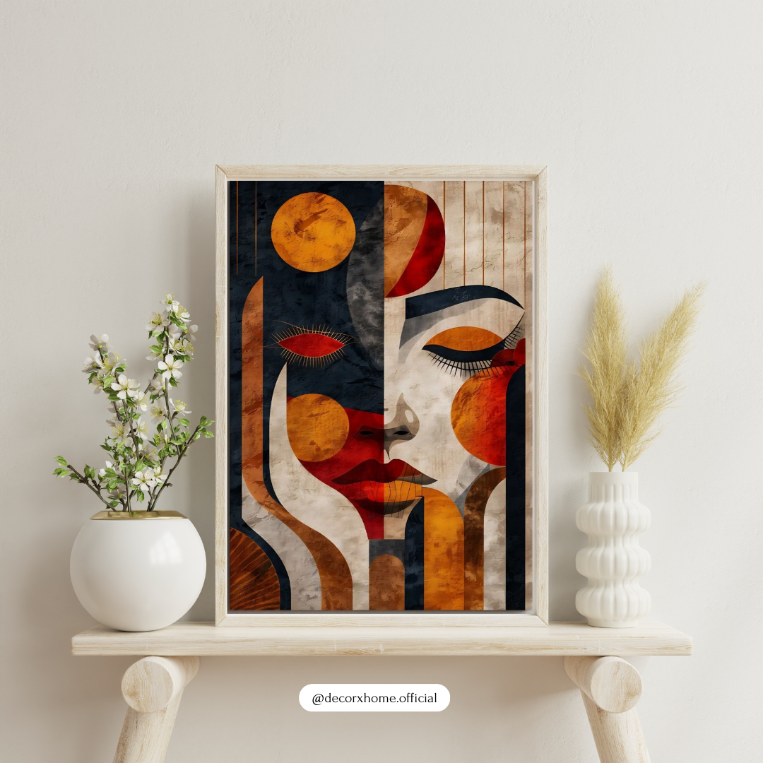 Abstract Woman Face Art Poster – Modern Aesthetic Boho Wall Decor