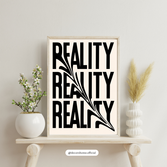 Distorted Reality Typography Poster – Modern Minimal Wall Art