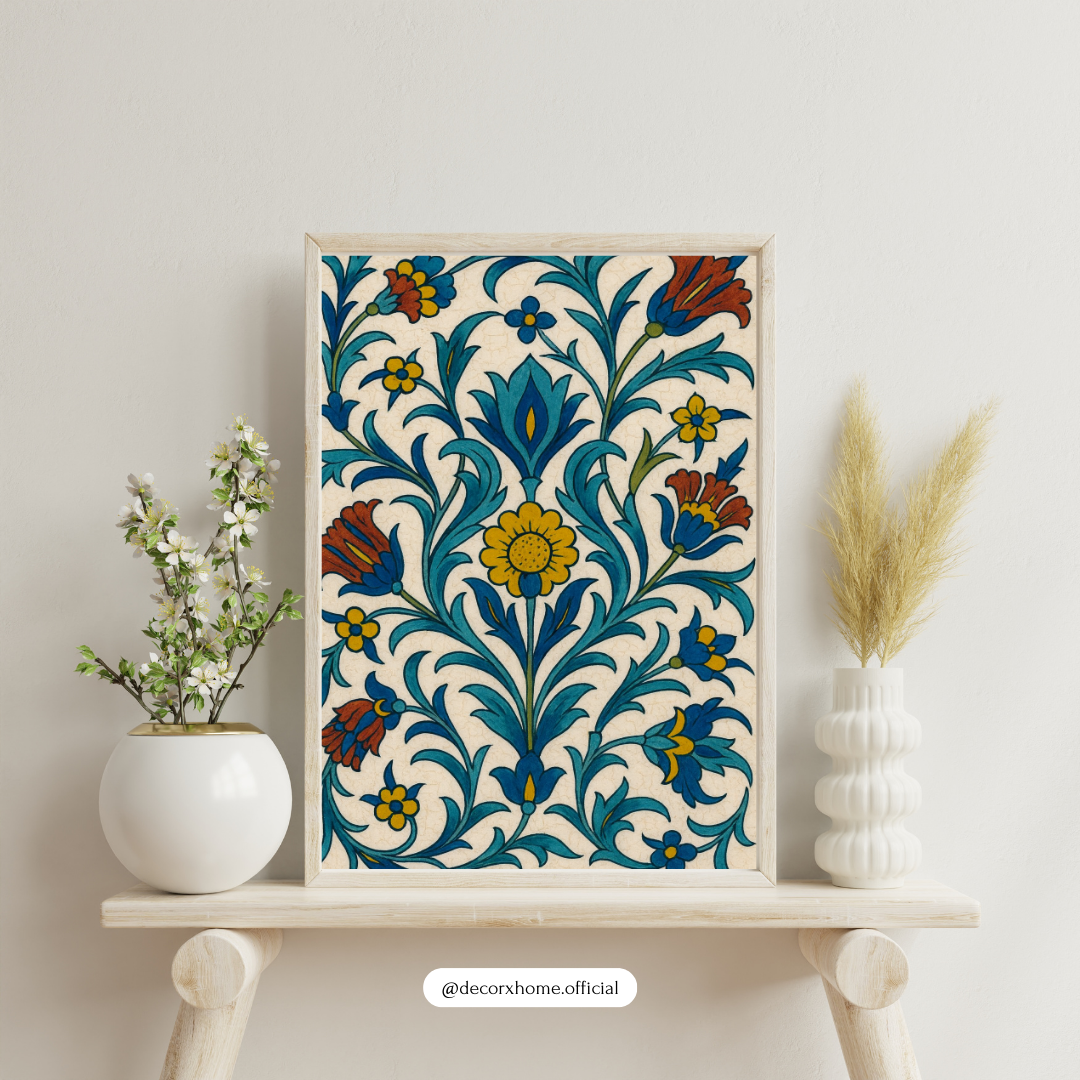 Royal Floral Jali Art Poster – Traditional Indian Pattern Wall Decor