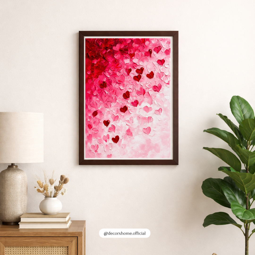 Decorxhome – Blushing Hearts Abstract Wall Art Poster