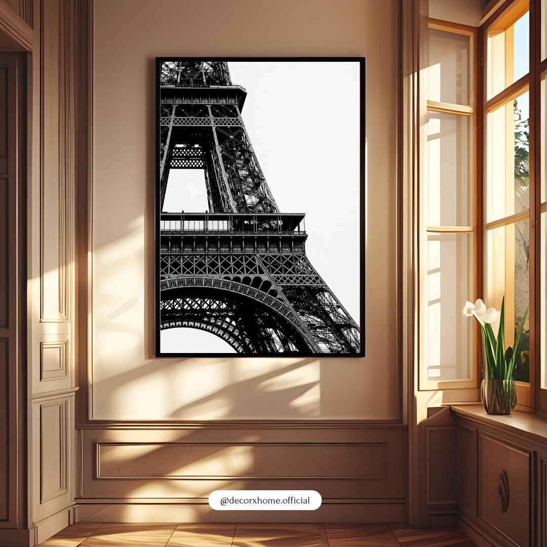 Eiffel Tower Black & White Poster | Paris Photography Wall Art | DecorexHome