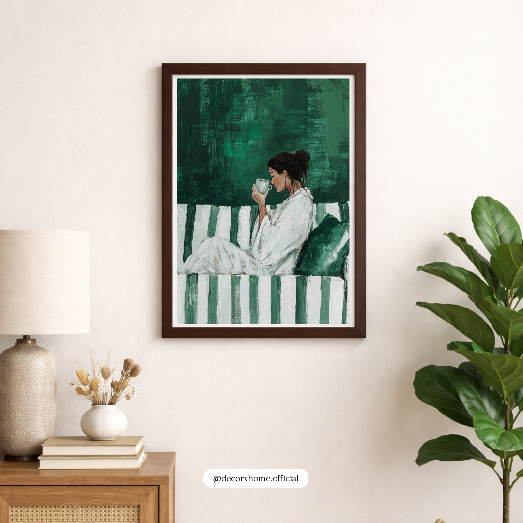 “Quiet Morning” – Aesthetic Woman Art Wall Poster by Decorxhome