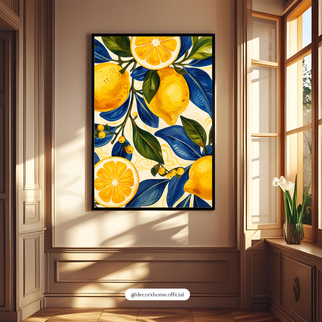 Mediterranean Lemon Grove – Vibrant Citrus Botanical Wall Art Poster | DecorxHome