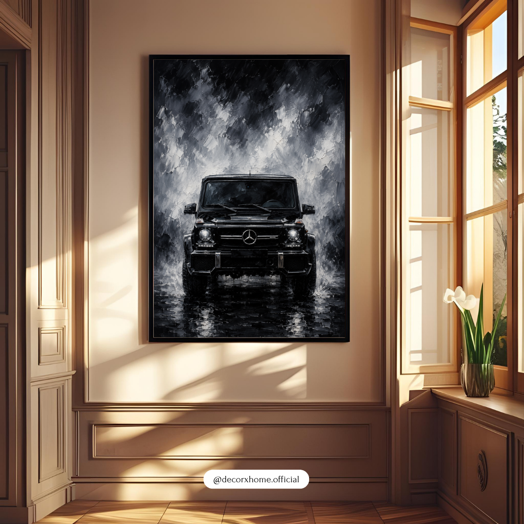 Black G-Wagon Wall Art Poster | Luxury SUV Automotive Print | Dark Modern Car Artwork | Decorexhome