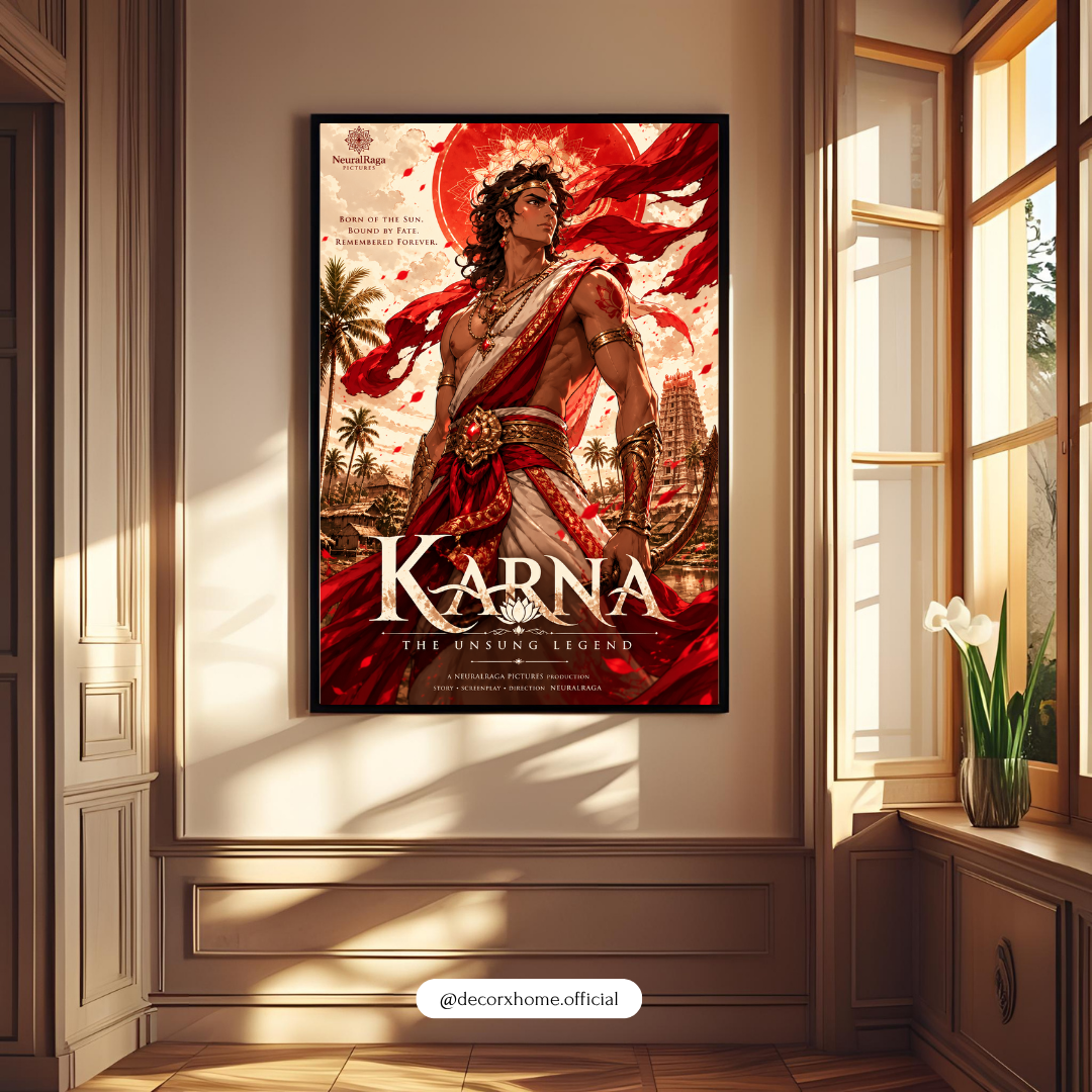 Karna – The Unsung Legend Wall Art | Mahabharata Poster & Framed Art | Decorxhome