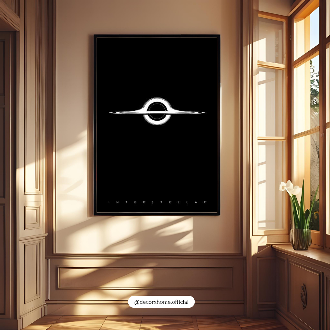Interstellar Black Hole Minimalist Wall Art Poster – Space & Sci-Fi Movie Inspired Design | Decorxhome