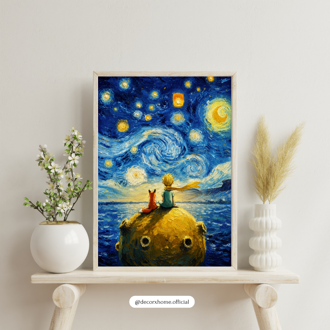 Decorexhome Starry Dream Voyage Wall Art Poster | Whimsical Night Sky Canvas Print | Fantasy Inspired Home Decor