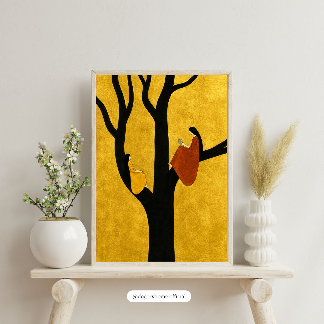Decorexhome Minimalist Tree of Silence Wall Art Poster | Abstract Nature Illustration Print | Modern Boho Aesthetic Decor