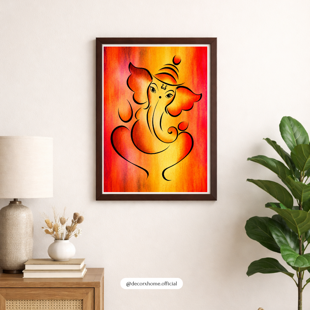 Decorxhome – Minimalist Lord Ganesha Spiritual Wall Art Poster