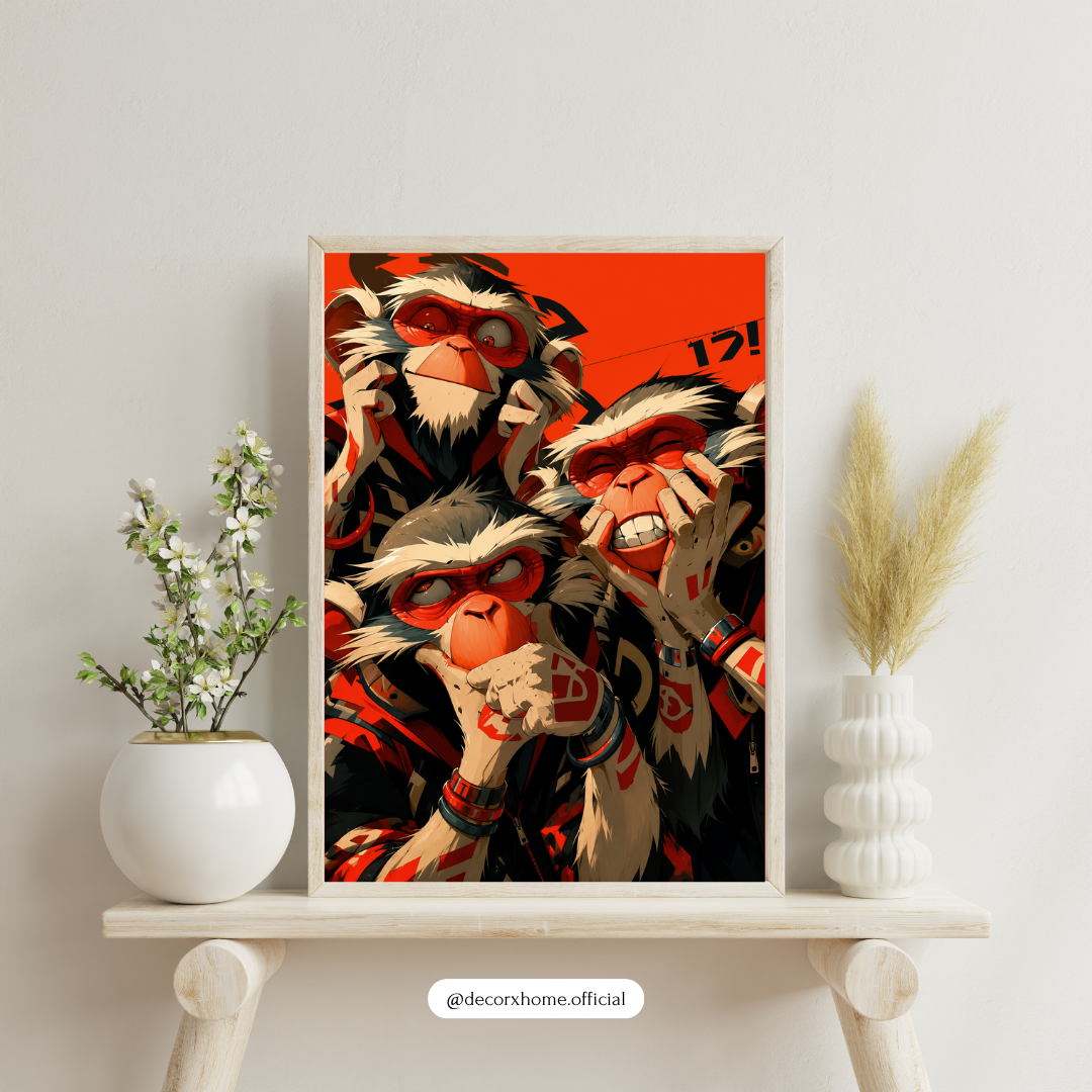 Urban Primate Chaos Poster – Bold Street Art Wall Decor