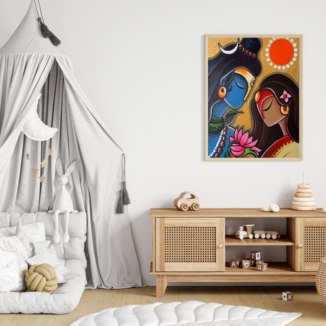 Eternal Union – Shiva Parvati Spiritual Wall Poster 🌸✨