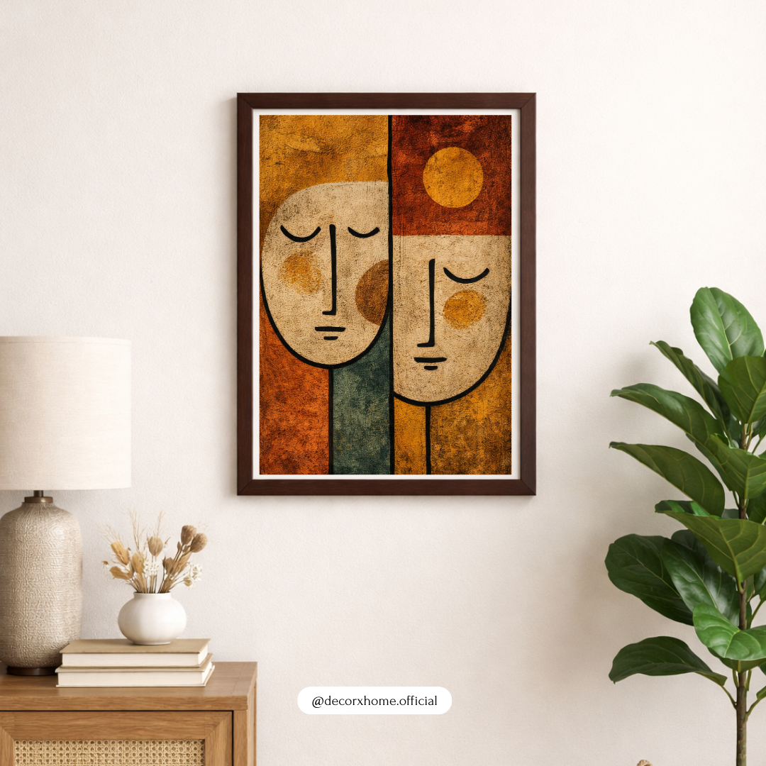 Abstract Couple Face Wall Art Poster – Modern Aesthetic Home Décor by Decorxhome