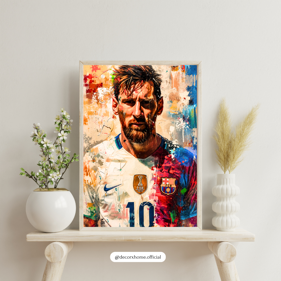 Abstract Football Legend Poster | Modern Sports Wall Art | Premium Athlete Portrait Print by DecorxHome