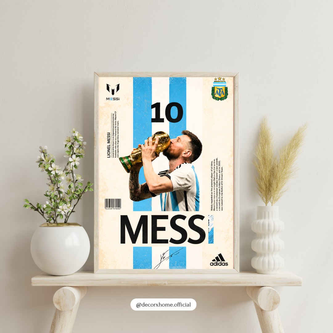 Football Legend World Champion Poster | Trophy Celebration Wall Art by DecorxHome