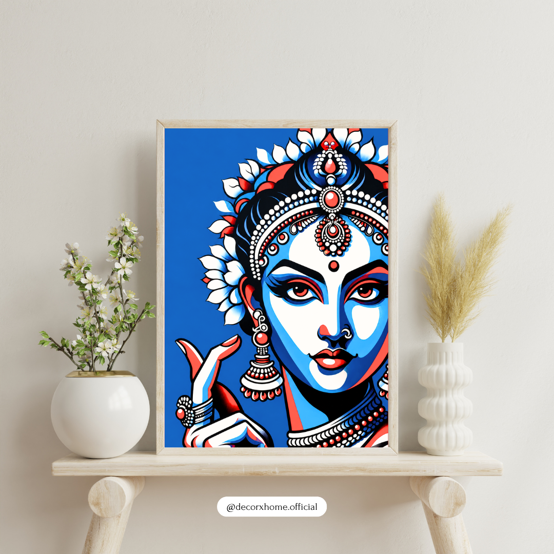 Divine Feminine Pop Art Poster | Contemporary Indian Goddess Wall Art | Bold Spiritual Decor by DecorxHome