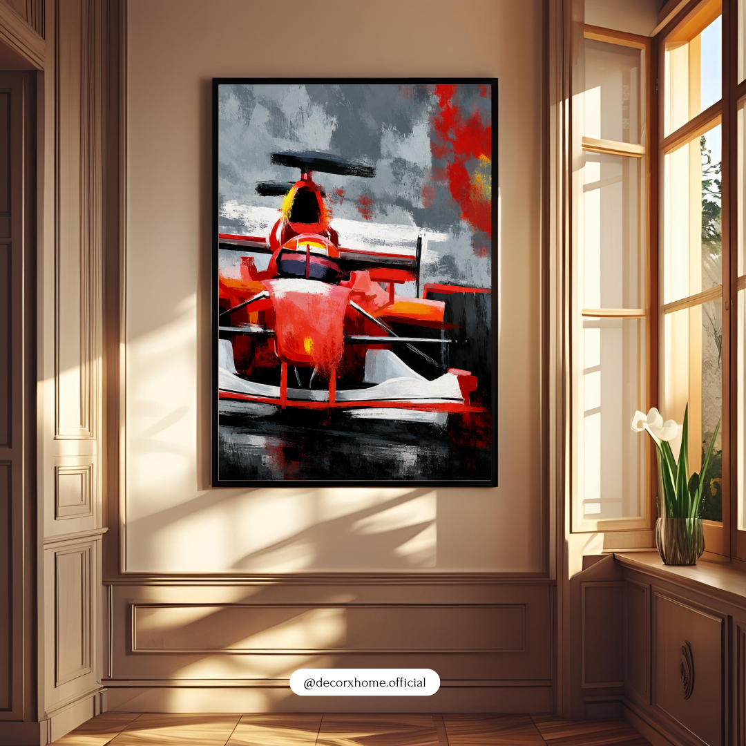 Formula Racing Car Wall Art Poster | Modern Motorsport Canvas Print | Luxury Automotive Artwork | Decorexhome