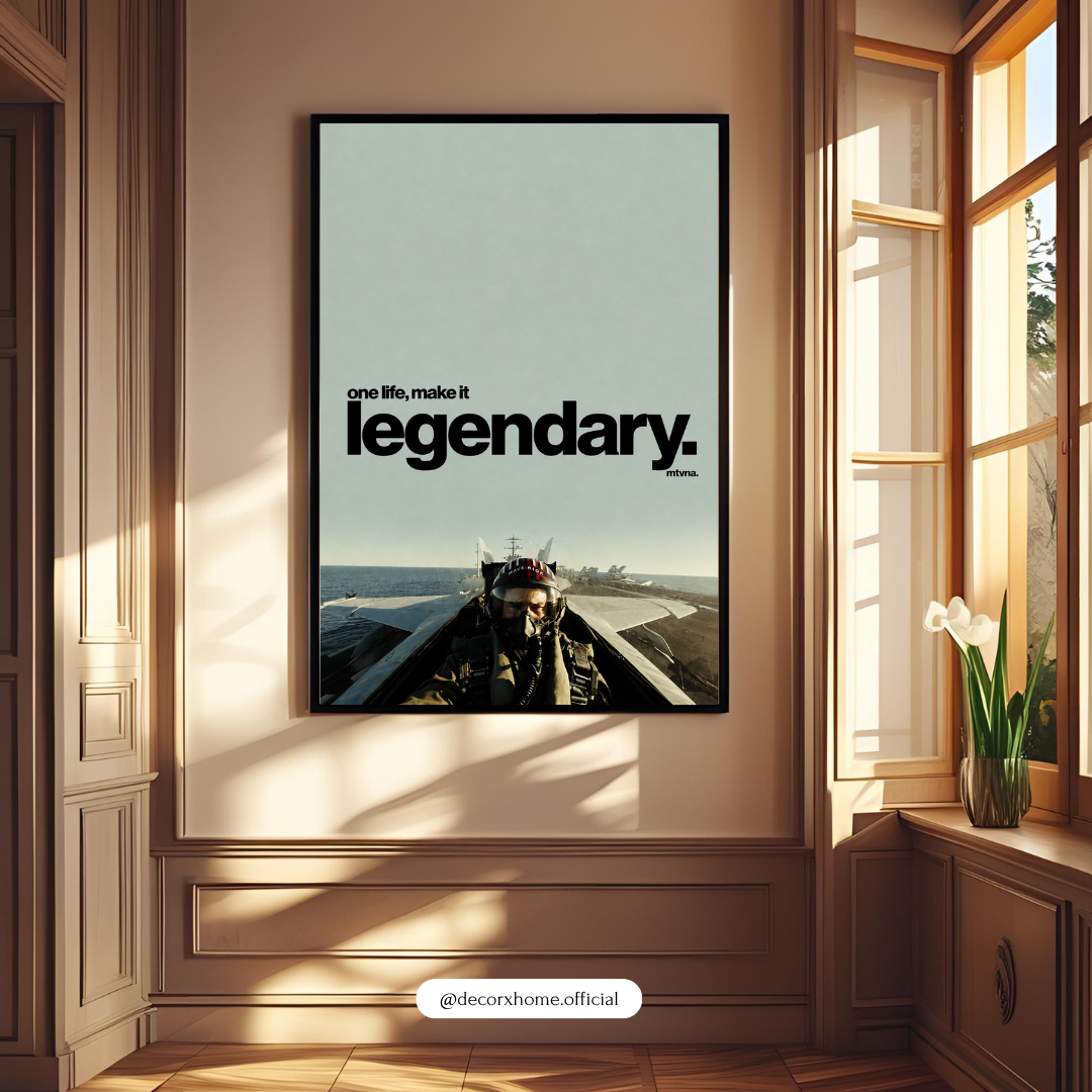 One Life Make It Legendary – Fighter Jet Motivational Poster | Decorexhome