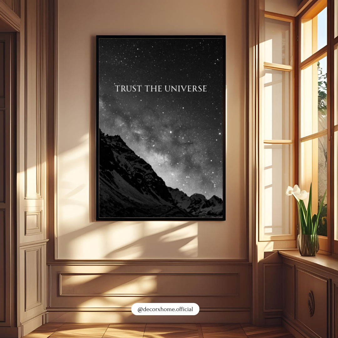 Trust the Universe Motivational Poster – Galaxy Night Sky Quote Wall Art | Decorxhome