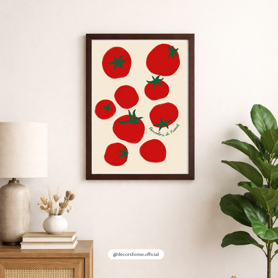 Pomodoro Art Print – Modern Tomato Kitchen Wall Art Poster | DecorxHome