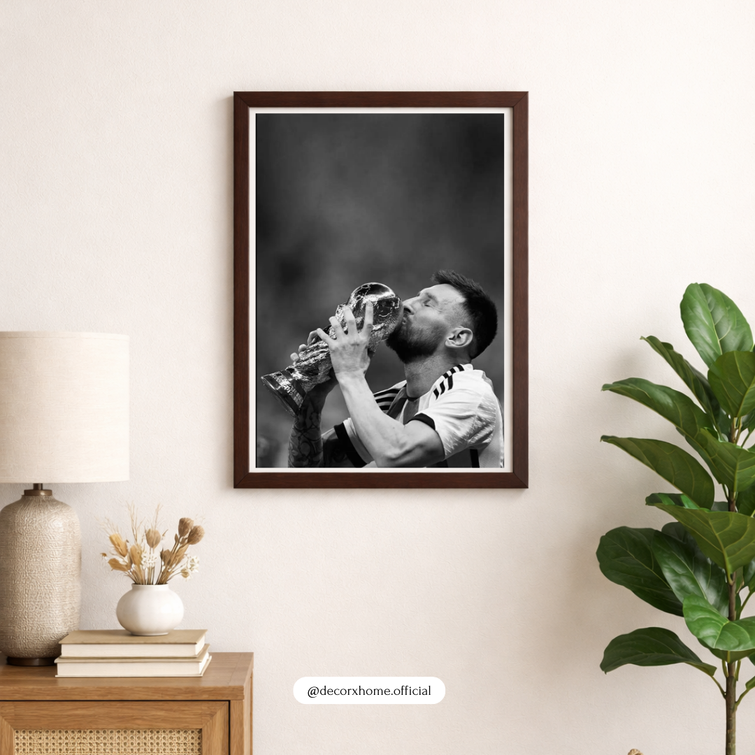 GOAT Football Messi Champion Poster – Victory Trophy Sports Wall Art | Decorxhome
