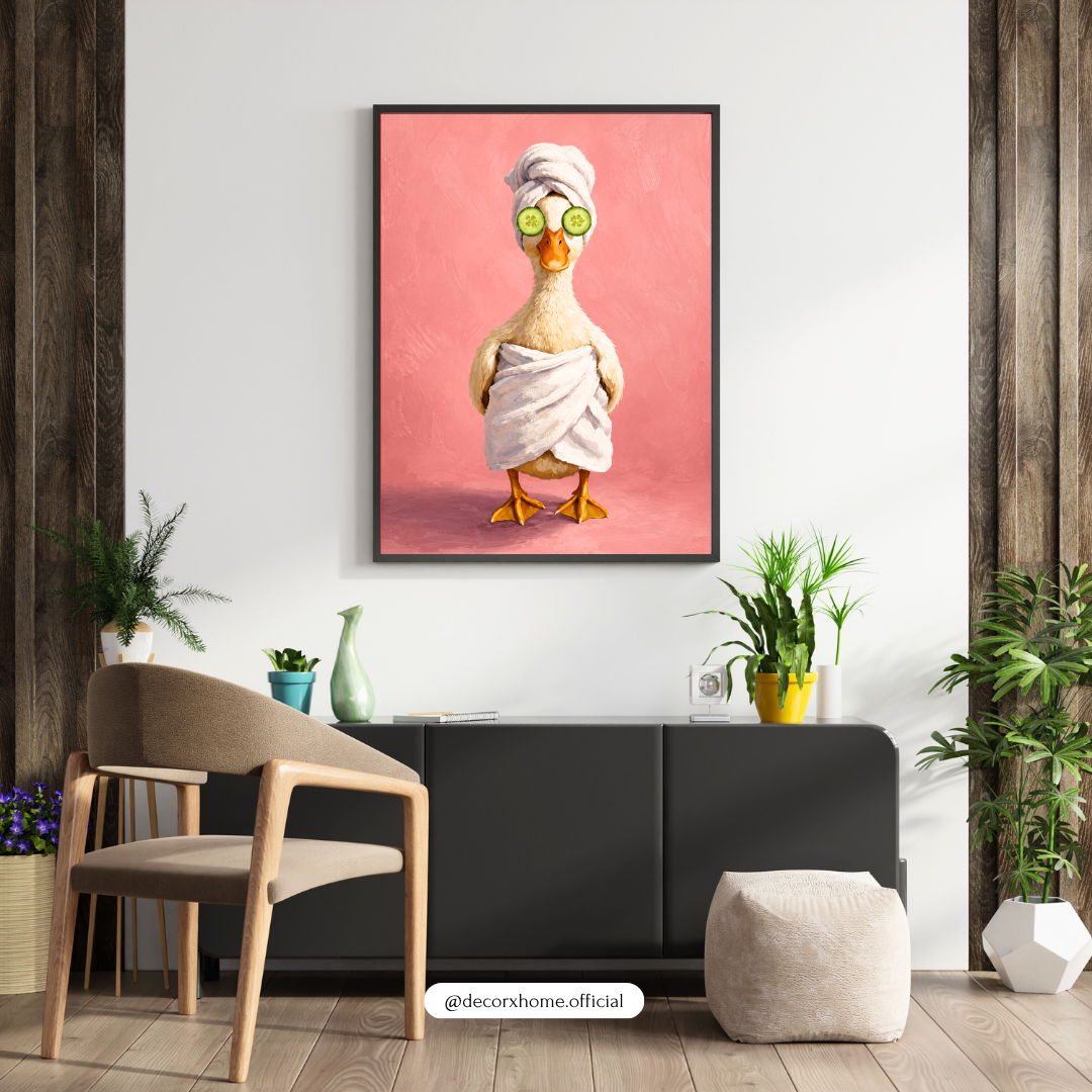 Spa Duck Wall Poster | Relax & Unwind Animal Art by DecorxHome