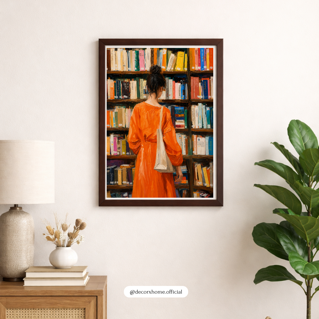 Lost in Books – Cozy Library Aesthetic Wall Art Poster | DecorxHome