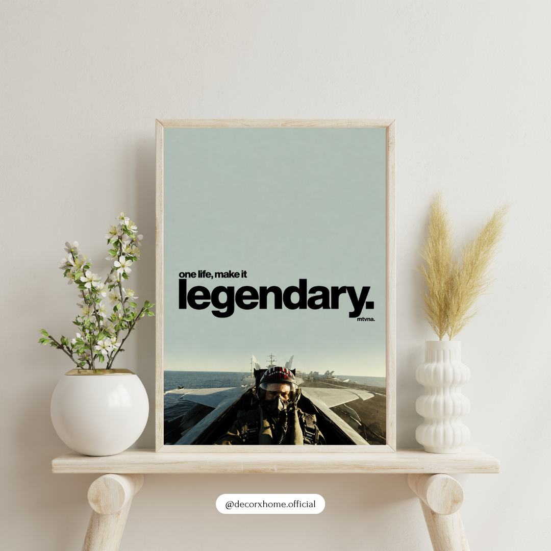 One Life Make It Legendary – Fighter Jet Motivational Poster | Decorexhome