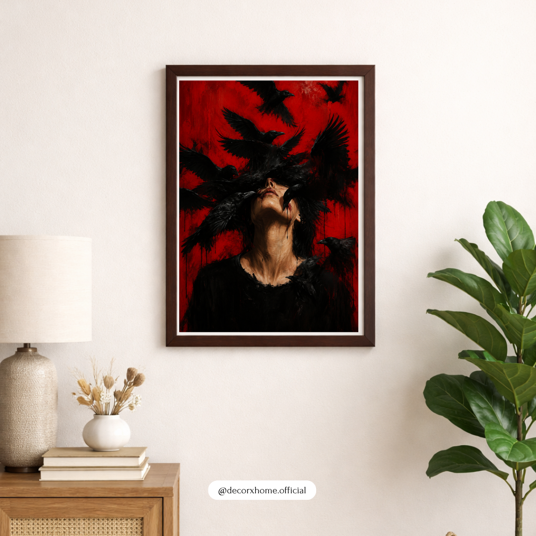 Crimson Ravens – Dark Gothic Surreal Wall Art Poster | DecorxHome