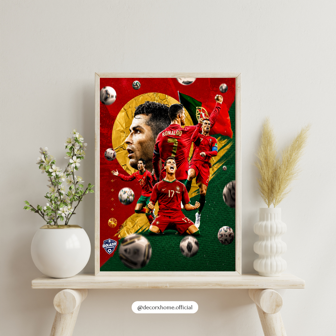 Cristiano Ronaldo Football Wall Art – CR7 Portugal Soccer Poster