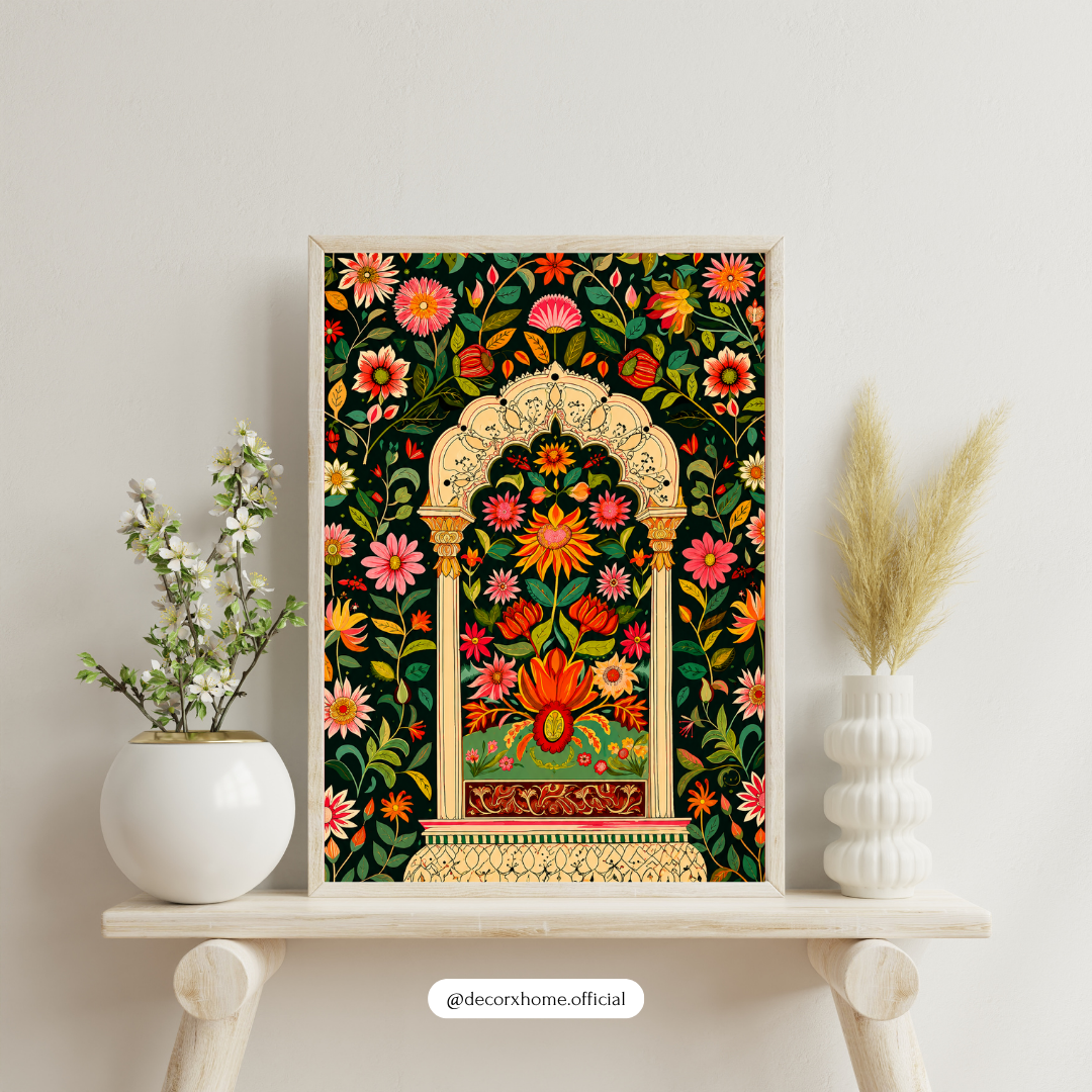 Decorxhome – Royal Floral Arch Heritage Wall Art Poster