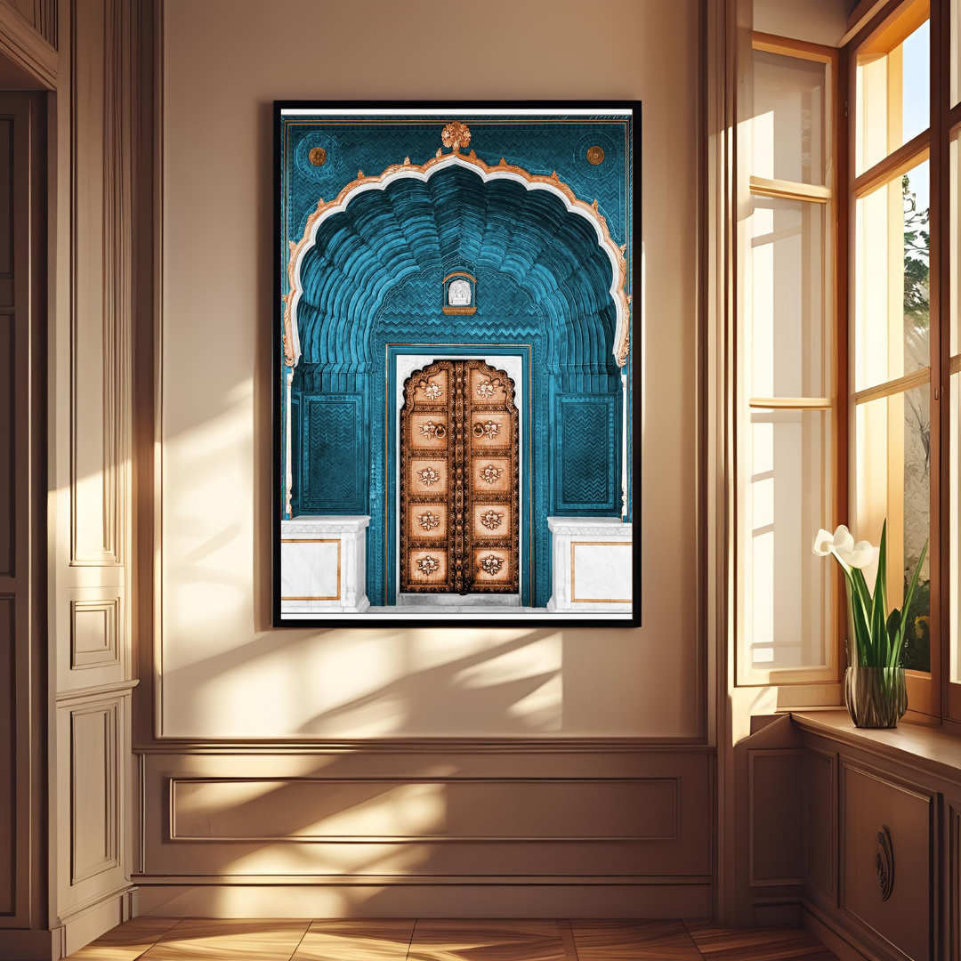 Royal Rajasthani Doorway Poster – Heritage Wall Art of India’s Architectural Grandeur 🏰✨