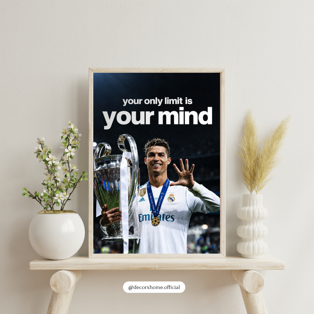 Cristiano Ronaldo “Your Only Limit Is Your Mind” Football Motivation Wall Poster | Decorexhome